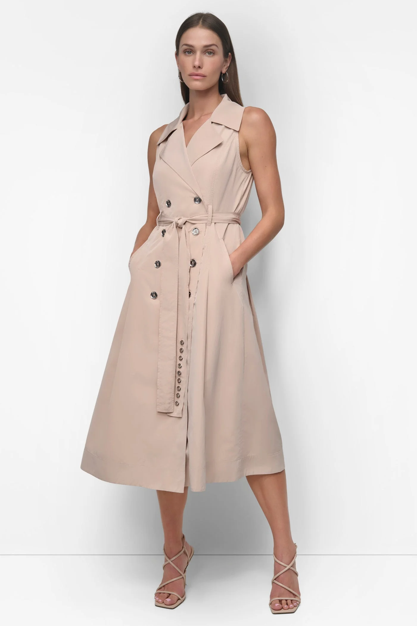 SLEEVELESS DOUBLE BREAST FITTED COAT - Image 3