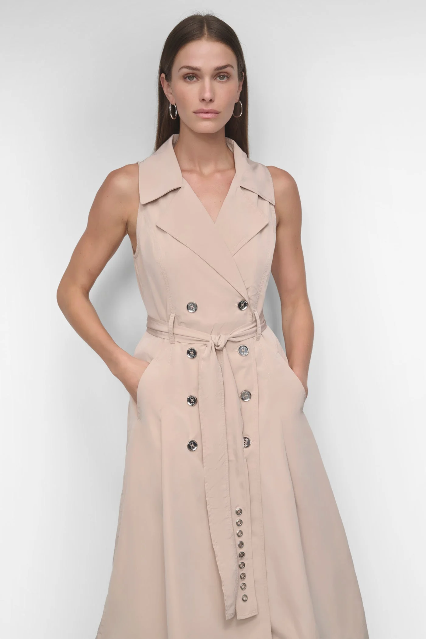 SLEEVELESS DOUBLE BREAST FITTED COAT - Image 5