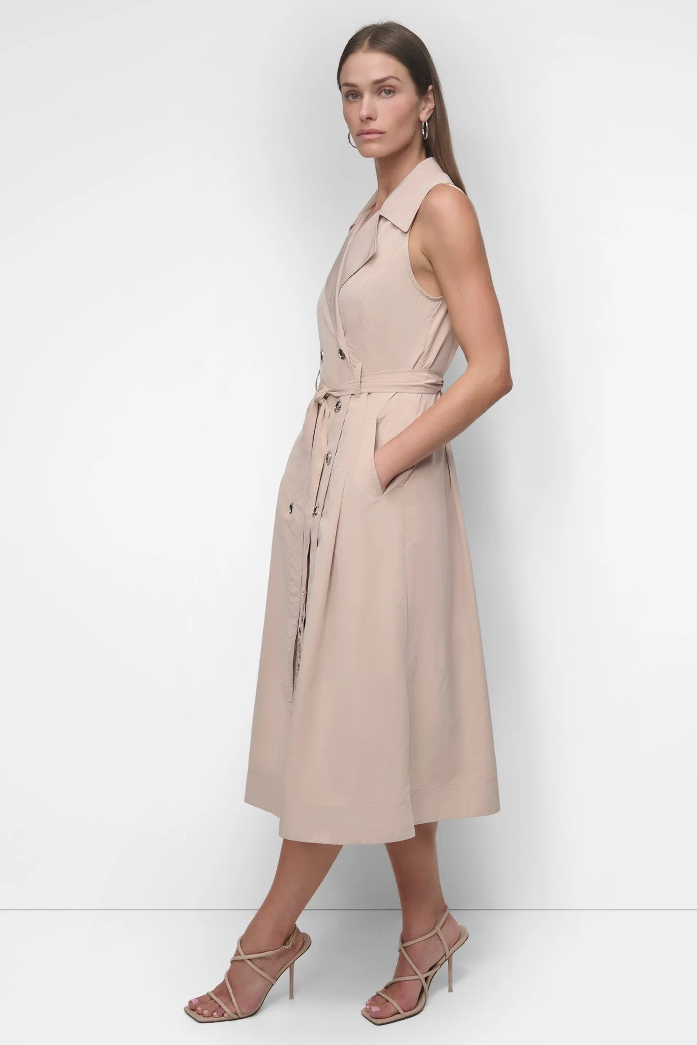 SLEEVELESS DOUBLE BREAST FITTED COAT - Image 7