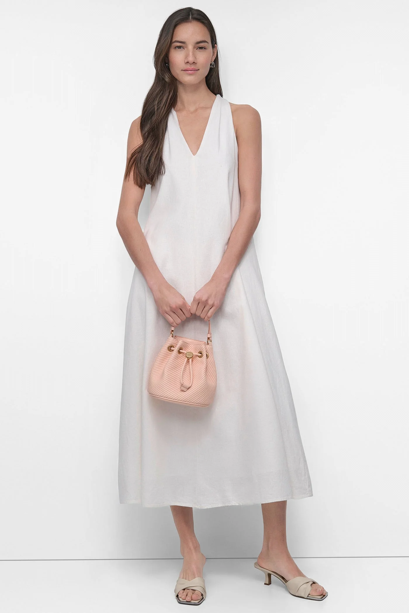 Sleeveless Linen Midi Dress