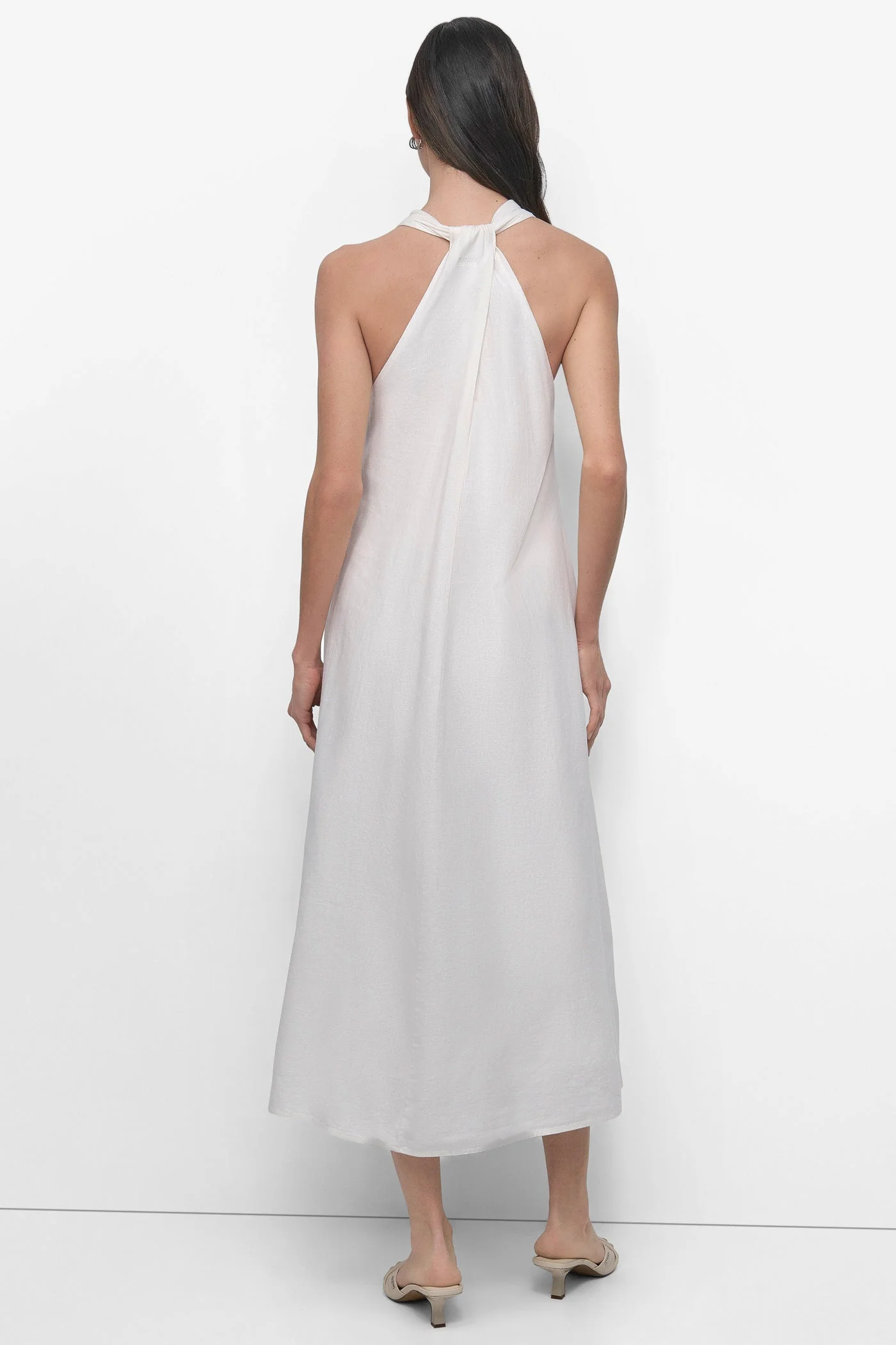 Sleeveless Linen Midi Dress - Image 4
