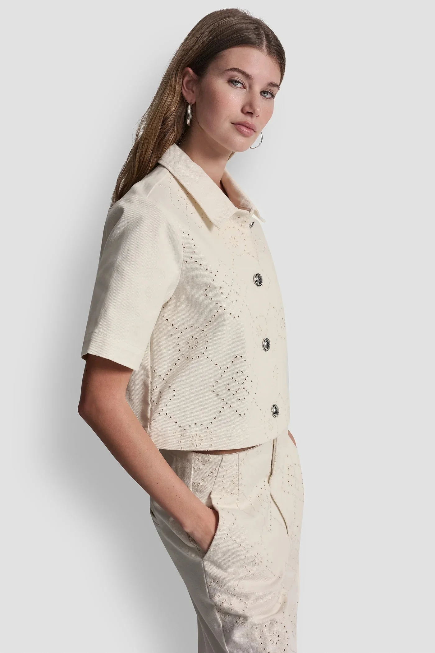 SHORT SLEEVE BUTTON JACKET - Image 5