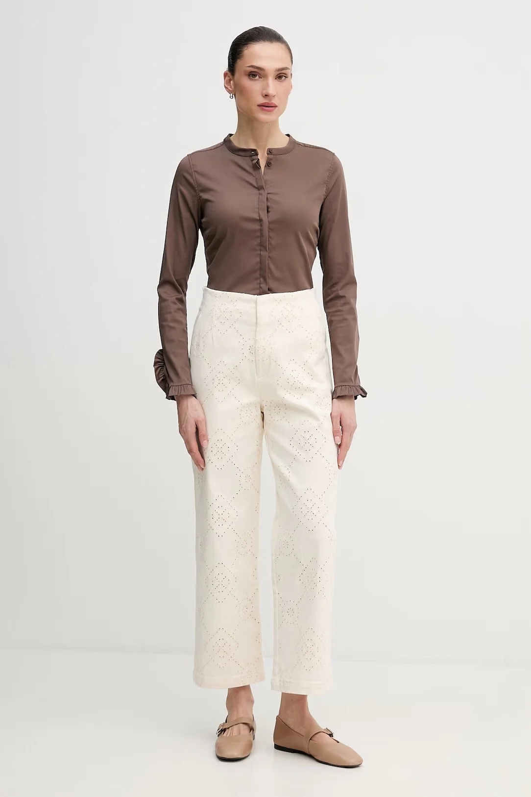 HIGH RISE ANKLE WIDE LEG PANTS - Image 3