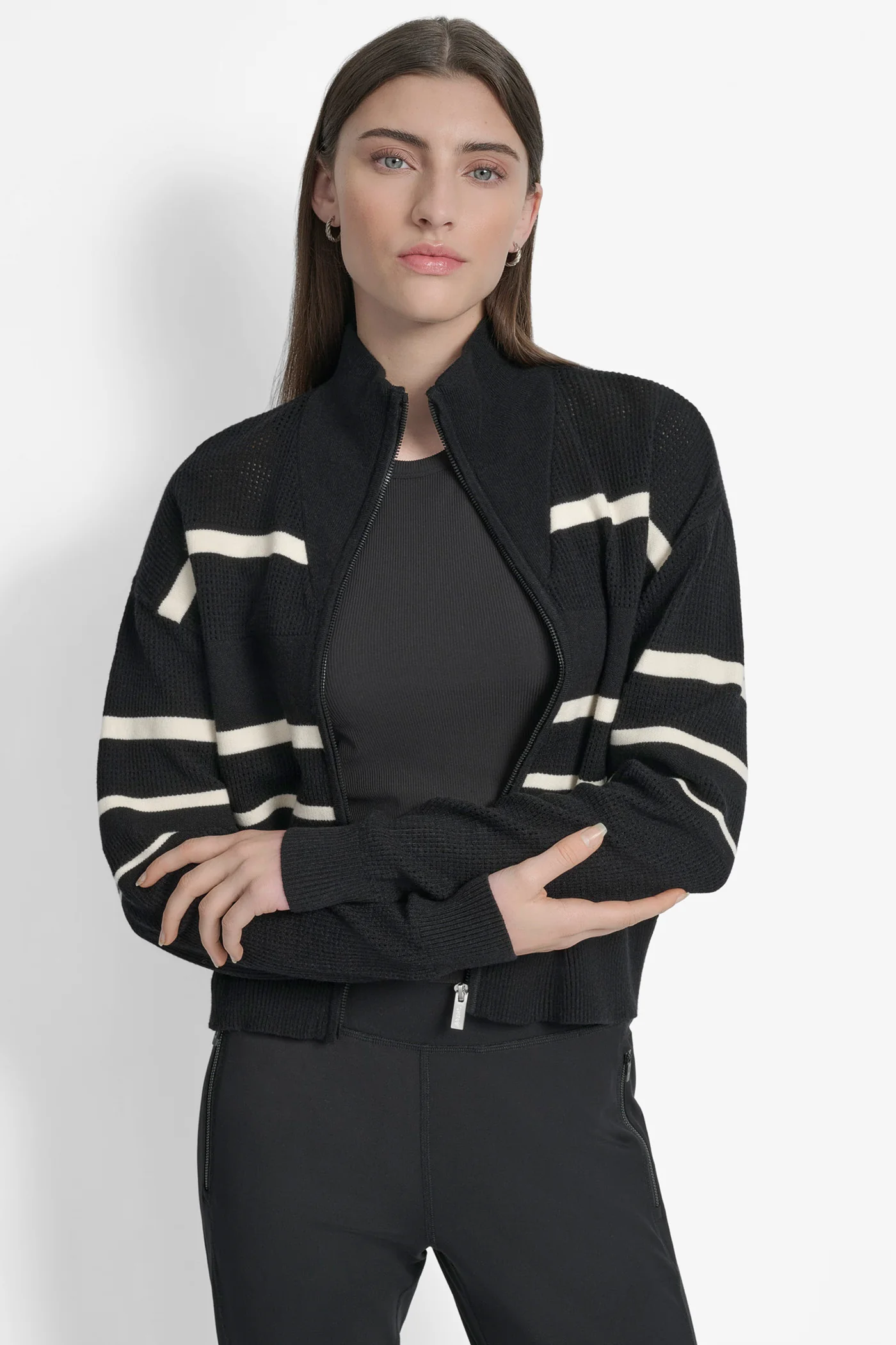 LONG SLEEVE ZIP FRONT SWEATER - Image 4