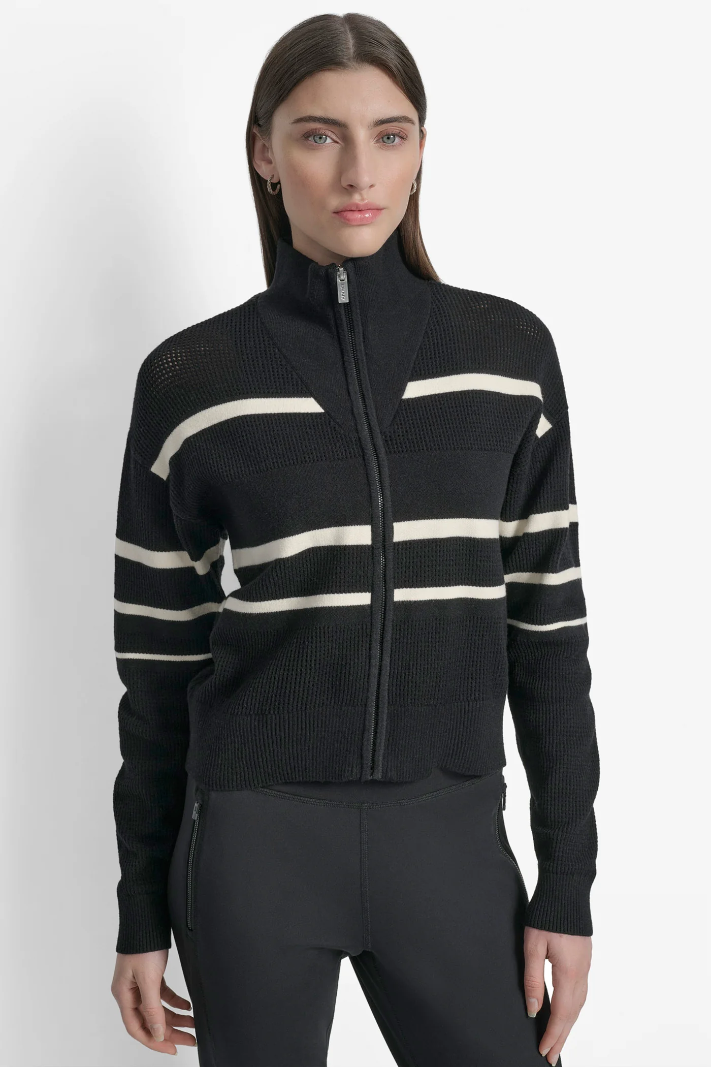 LONG SLEEVE ZIP FRONT SWEATER - Image 7