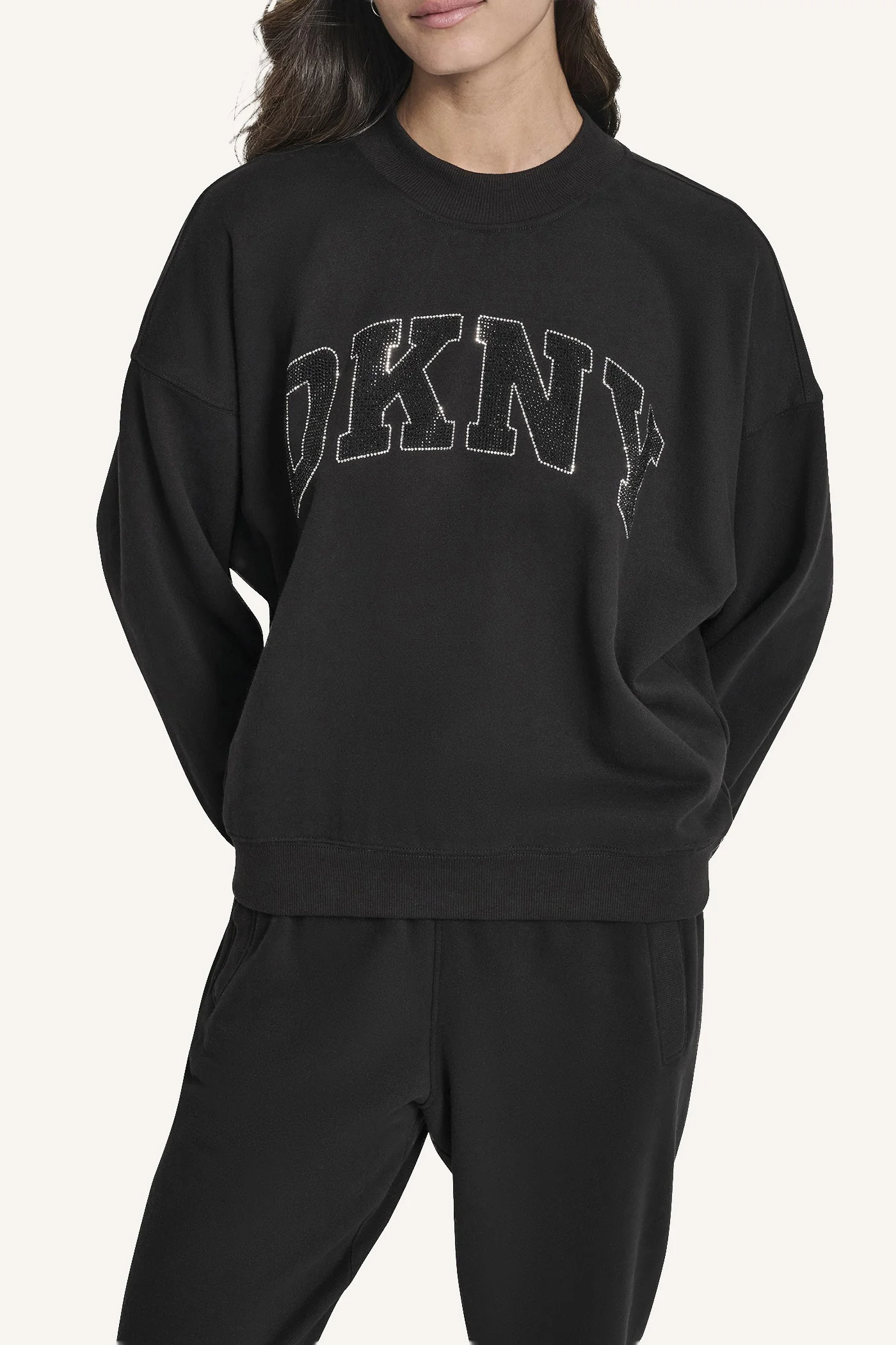 RHINESTONE LG HIGH NECK SWEATSHIRT