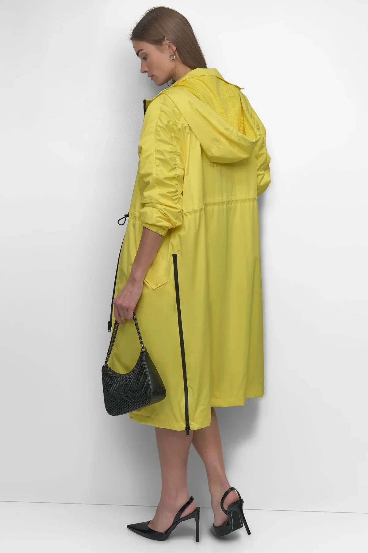 LONG SLEEVE COATED SATIN COAT - Image 4