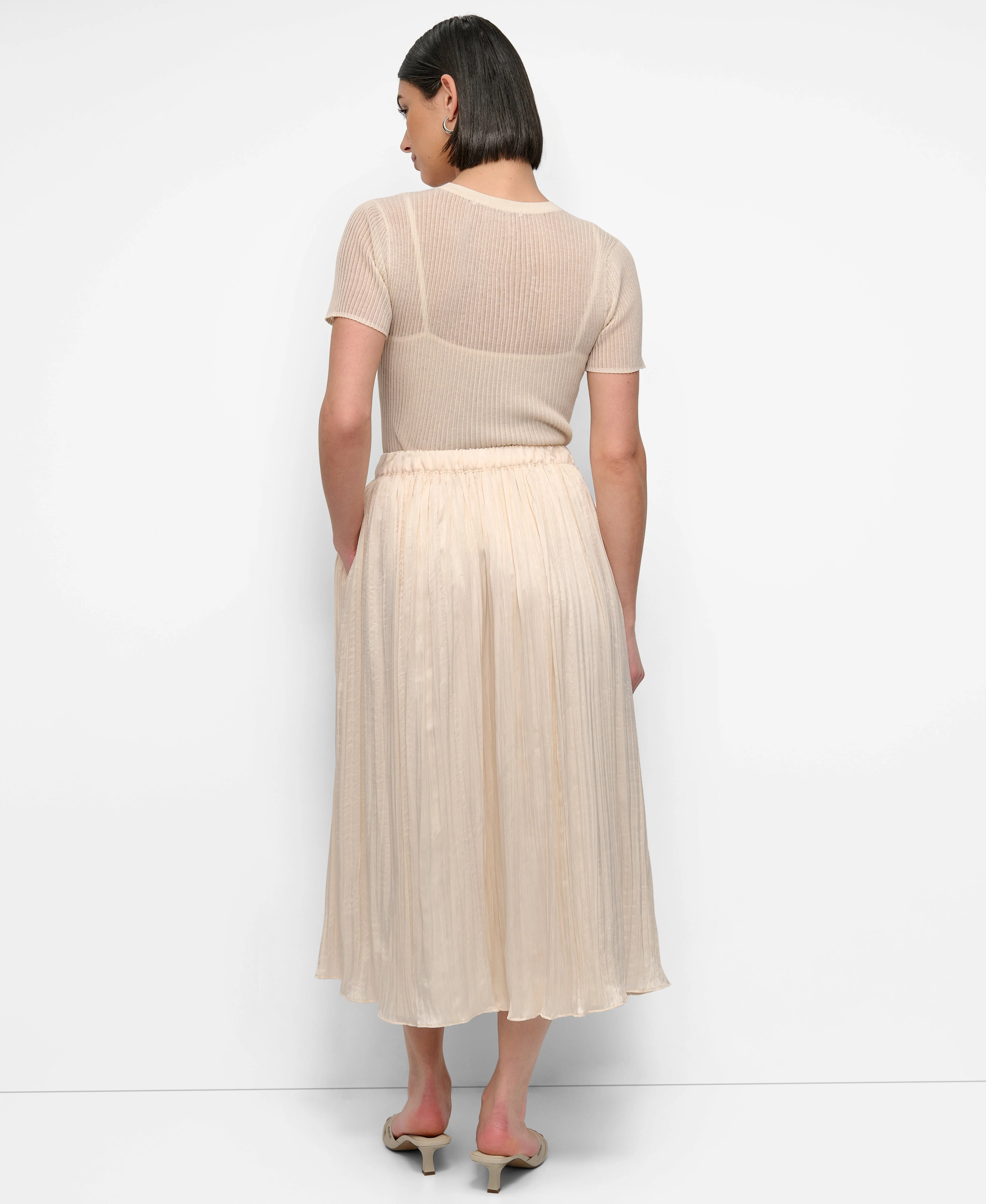 CRUSHED CREASE MIDI SKIRT - Image 3
