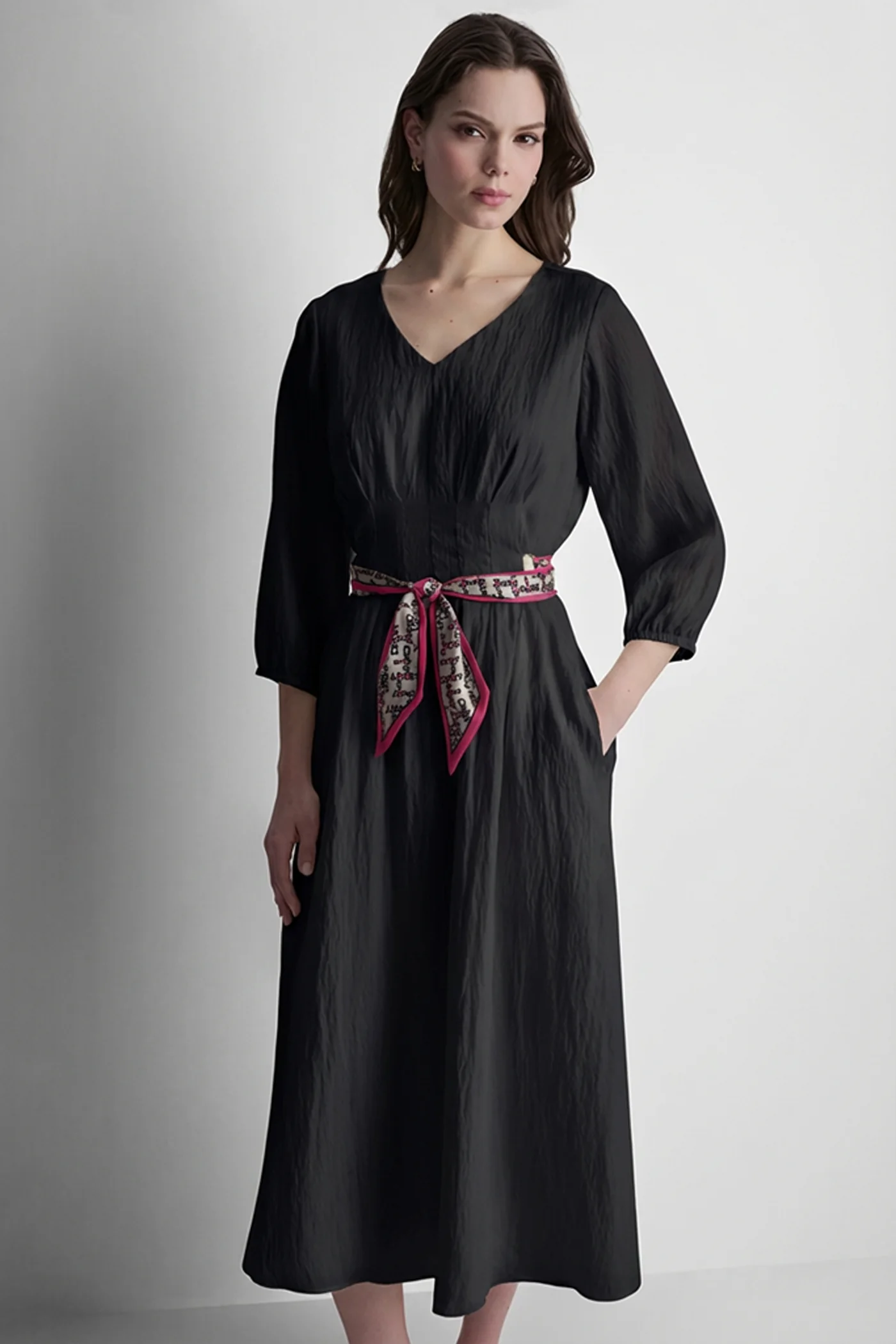 LONG SLEEVE PLEATED FRONT  SHIRT - Image 2