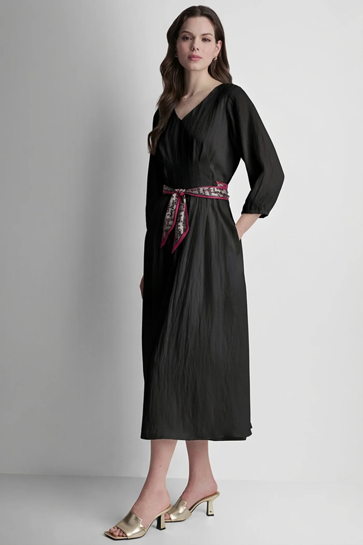 LONG SLEEVE PLEATED FRONT  SHIRT - Image 4