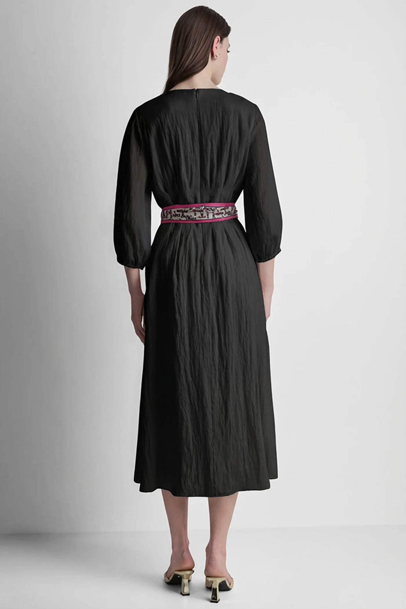 LONG SLEEVE PLEATED FRONT  SHIRT - Image 5